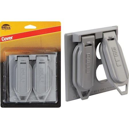 Bell Electrical Box Cover, 2 Gangs Gang, Aluminum, Flip/Snap, Duplex Cover Type 5148-5